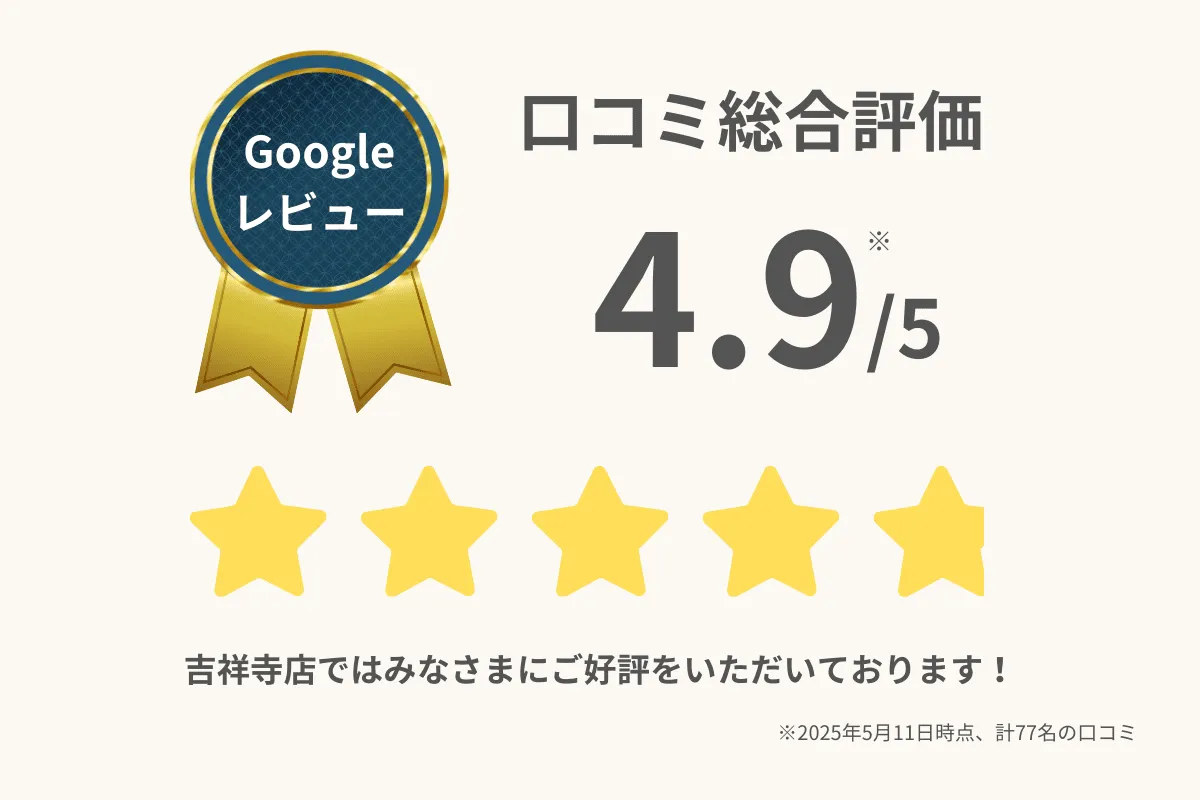 google口コミ総合評価4.9